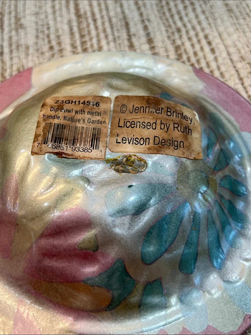 Rare Hand-Painted Floral Glass Bowls by Jennifer Brinley Entitled Natures Garden